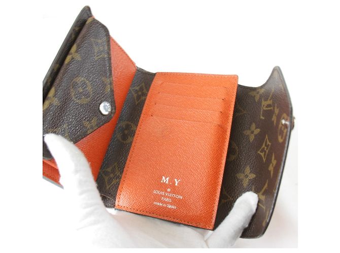 Cartera Louis Vuitton Portefeuille Marly Tri-fold Wallet Castaño Naranja Monograma - vista 7