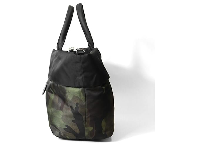 Borsa Tote Prada Camouflage Verde Cachi - vista 4