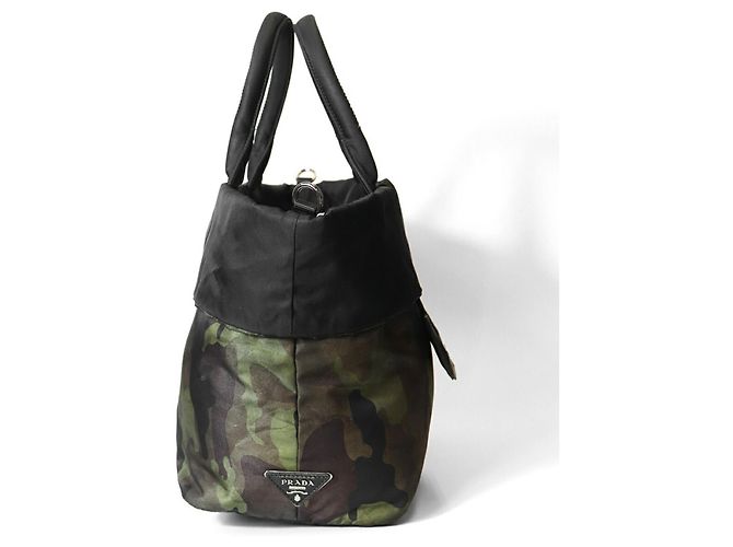 Borsa Tote Prada Camouflage Verde Cachi - vista 5