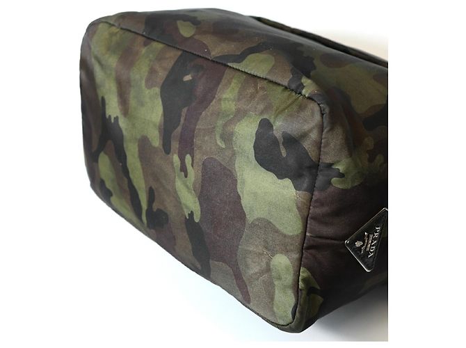 Borsa Tote Prada Camouflage Verde Cachi - vista 8