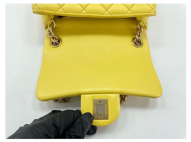 Chanel Mini Matelassé Shoulder Bag Yellow - view 10