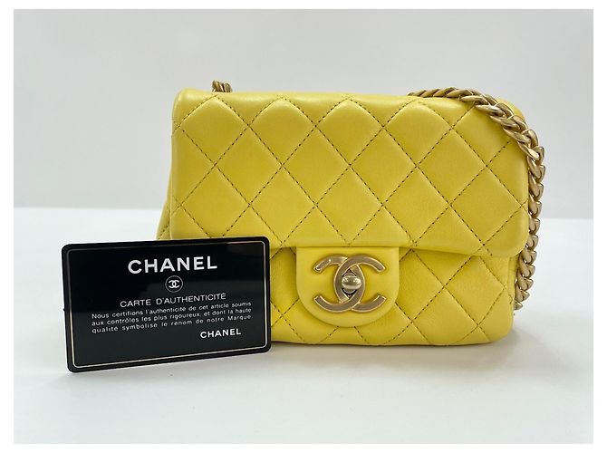Chanel Mini Matelassé Shoulder Bag Yellow - view 13