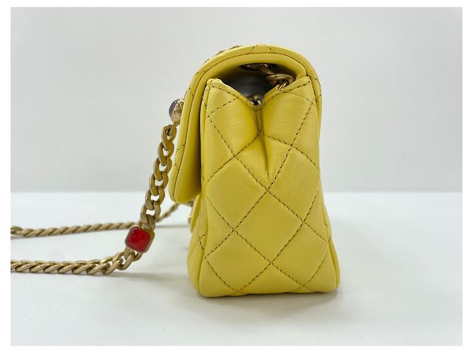 Chanel Mini Matelassé Shoulder Bag Yellow - view 4