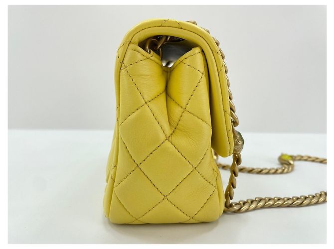 Chanel Mini Matelassé Shoulder Bag Yellow - view 5
