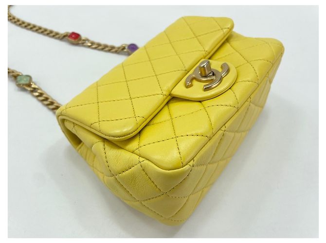 Chanel Mini Matelassé Shoulder Bag Yellow - view 7
