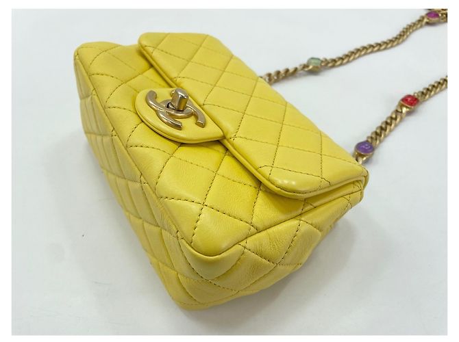 Chanel Mini Matelassé Shoulder Bag Yellow - view 8
