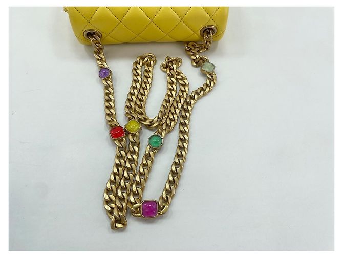 Chanel Mini Matelassé Shoulder Bag Yellow - view 9