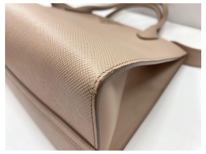 Borsa a mano Monochrome 2-Way beige Prada - vista 8