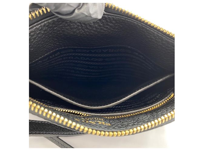 Prada Vitello Phoenix Schultertasche Schwarz - Ansicht 13