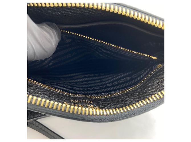 Prada Vitello Phoenix Schultertasche Schwarz - Ansicht 14