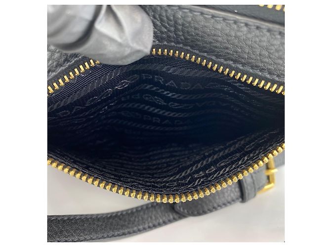 Prada Vitello Phoenix Schultertasche Schwarz - Ansicht 15