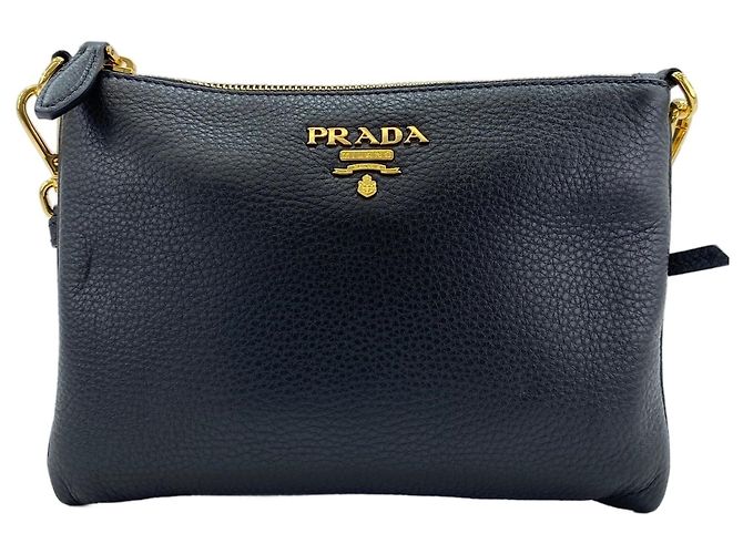 Prada Vitello Phoenix Schultertasche Schwarz - Ansicht 2