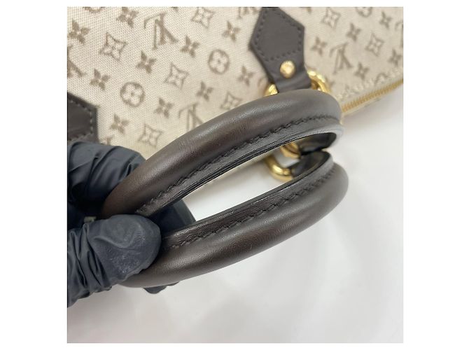Borsa lunga Louis Vuitton Alma in Khaki Cachi - vista 11