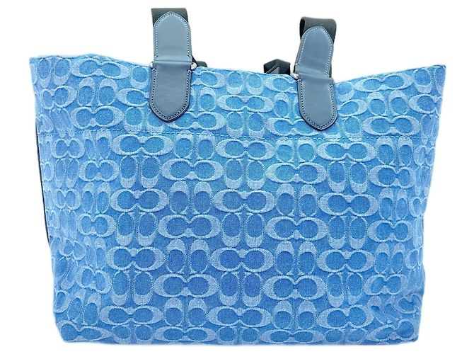 Borsa Tote 2-Way Coach Tour Blu - vista 3