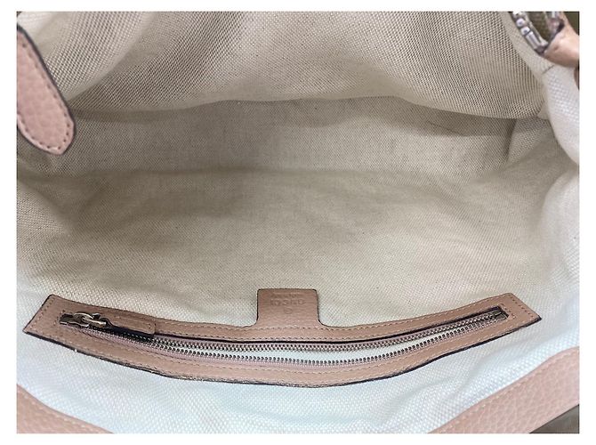 Borsa Tote Gucci Bamboo Rosa Beige - vista 11