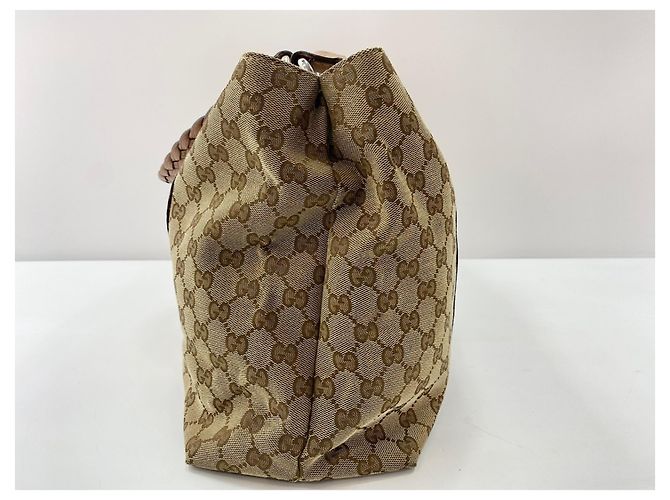 Borsa Tote Gucci Bamboo Rosa Beige - vista 4