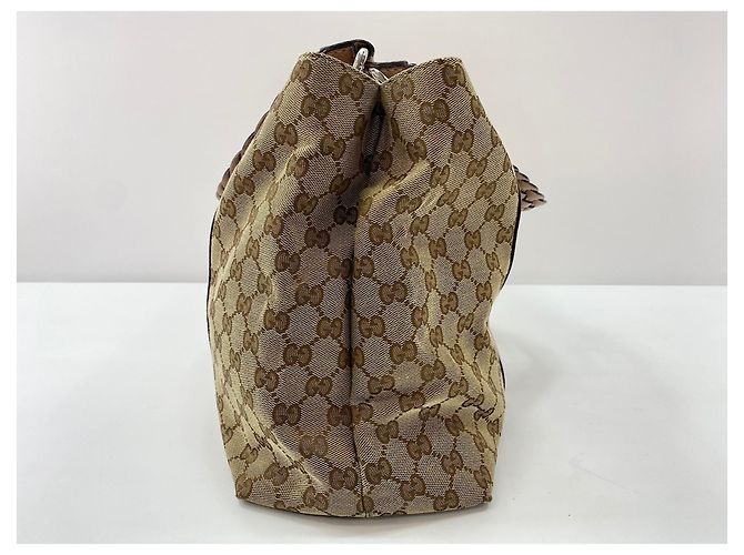 Borsa Tote Gucci Bamboo Rosa Beige - vista 5