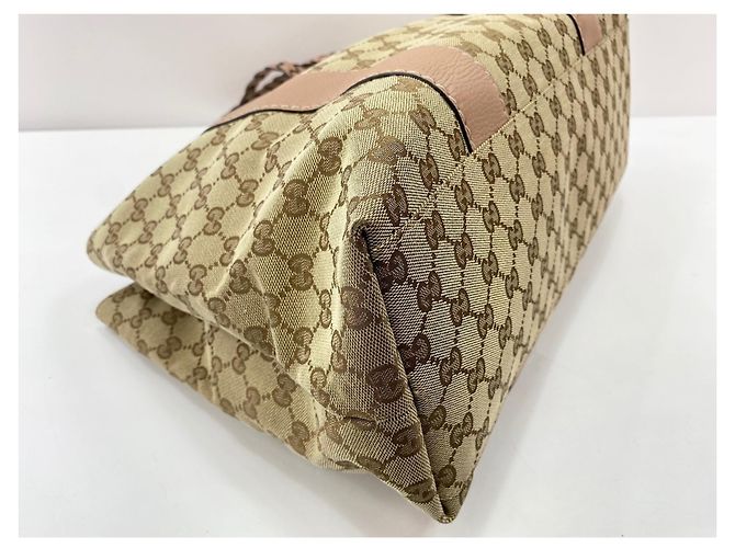 Borsa Tote Gucci Bamboo Rosa Beige - vista 7