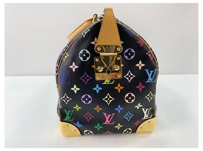 Borsa Louis Vuitton x Takashi Murakami Speedy 40 Nero Multicolore - vista 3