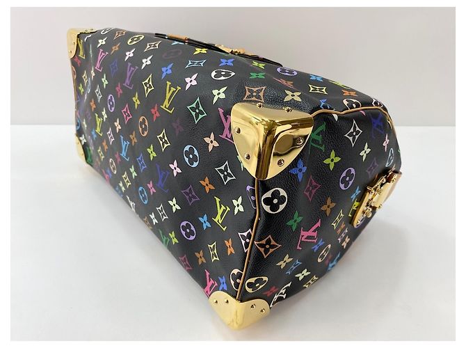 Borsa Louis Vuitton x Takashi Murakami Speedy 40 Nero Multicolore - vista 7