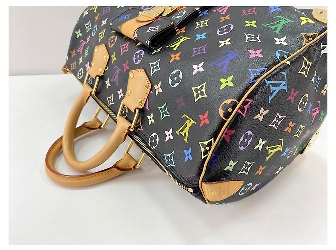 Borsa Louis Vuitton x Takashi Murakami Speedy 40 Nero Multicolore - vista 8