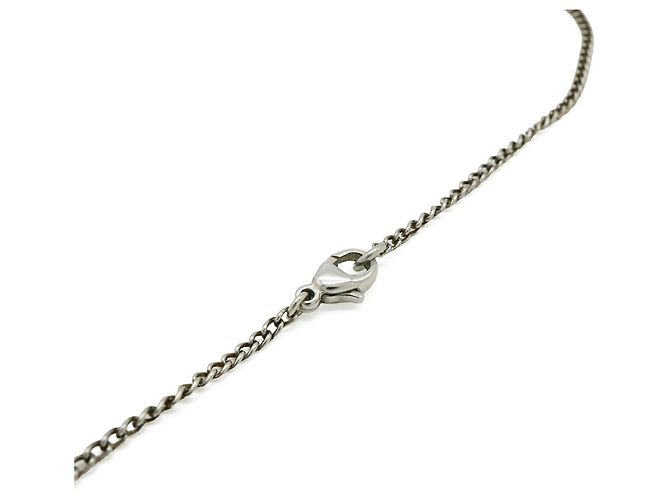 Collana con nastro logo Coco e perle finte CHANEL Argento Crudo - vista 7