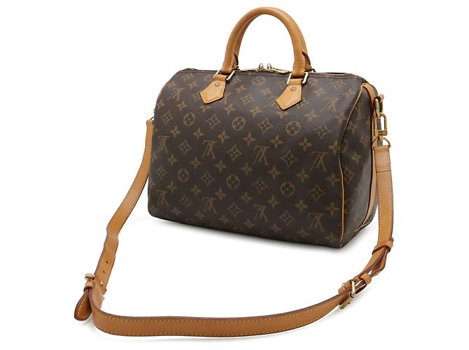 Borsa Louis Vuitton Monogram Speedy Bandoulière 30 Marrone Monogramma - vista 3