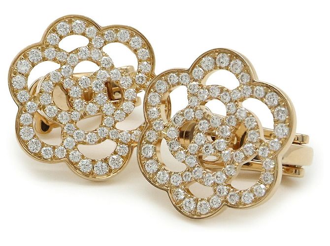 Orecchini Camellia Chanel in oro rosa 18K - vista 5
