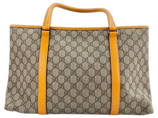 Borsa Tote Gucci beige e arancione - vista 3