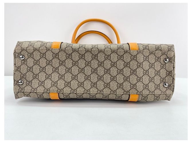 Borsa Tote Gucci beige e arancione - vista 6