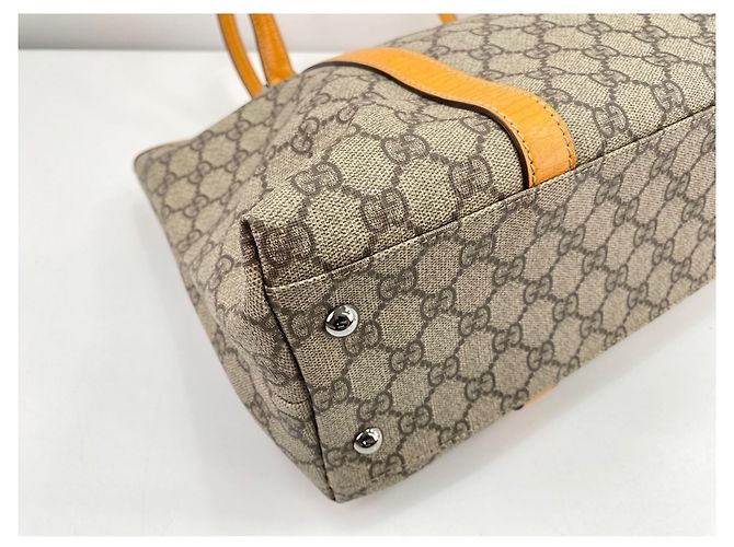 Borsa Tote Gucci beige e arancione - vista 7