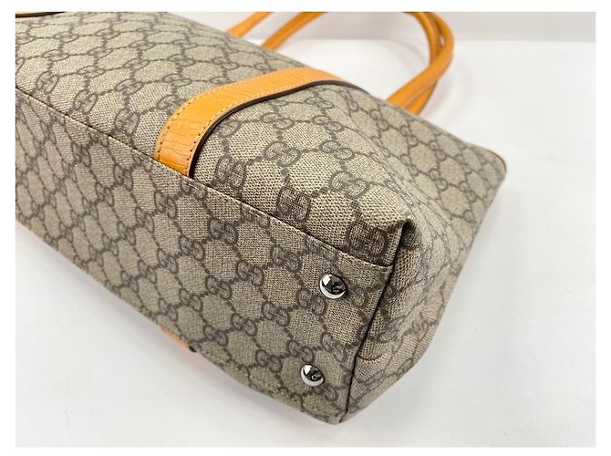 Borsa Tote Gucci beige e arancione - vista 8