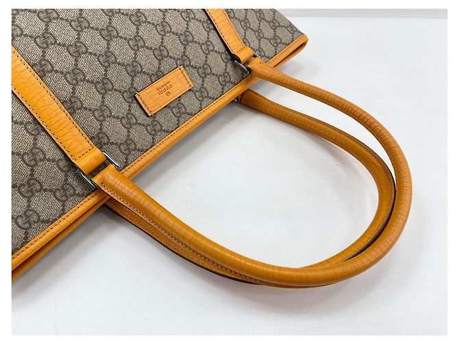 Borsa Tote Gucci beige e arancione - vista 9