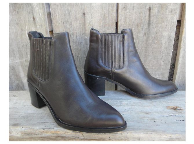 Autre Marque Fabio Rusconi Botines de cuero marrón Castaño - vista 2