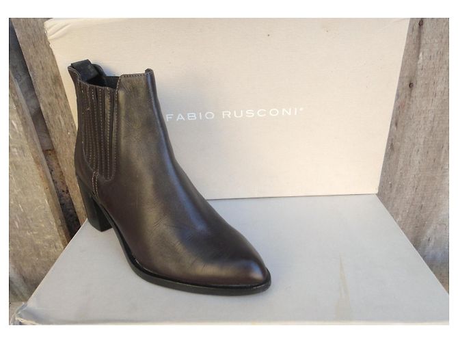 Autre Marque Fabio Rusconi Botines de cuero marrón Castaño - vista 3