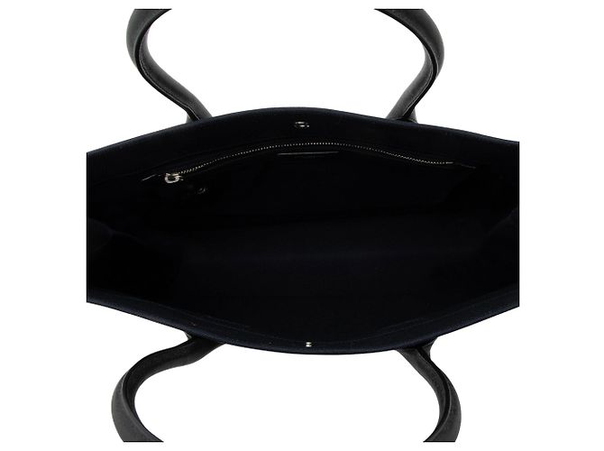 Tote Large Rive Gauche em canvas e couro de bezerro Saint Laurent Preto - vista 7