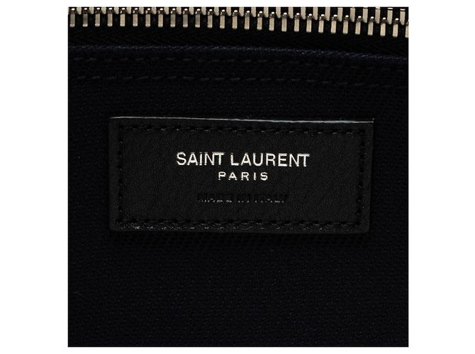Tote Large Rive Gauche em canvas e couro de bezerro Saint Laurent Preto - vista 8