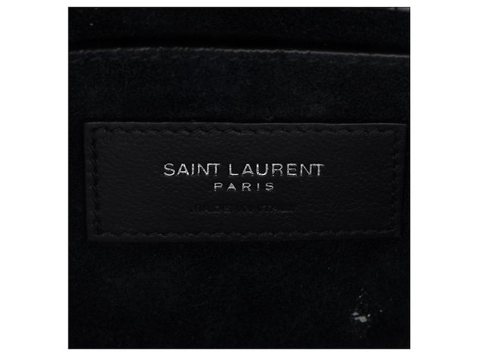 Borsa a tracolla Saint Laurent Sunset Medium in pelle con stampa coccodrillo e monogramma Nero - vista 8