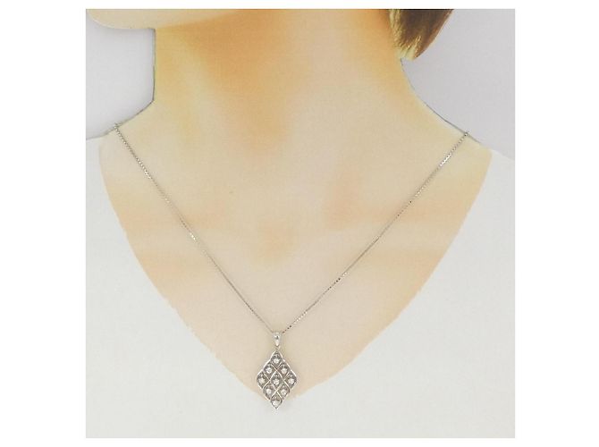 Autre Marque Collana di Diamanti PT900 PT850 Argento - vista 6