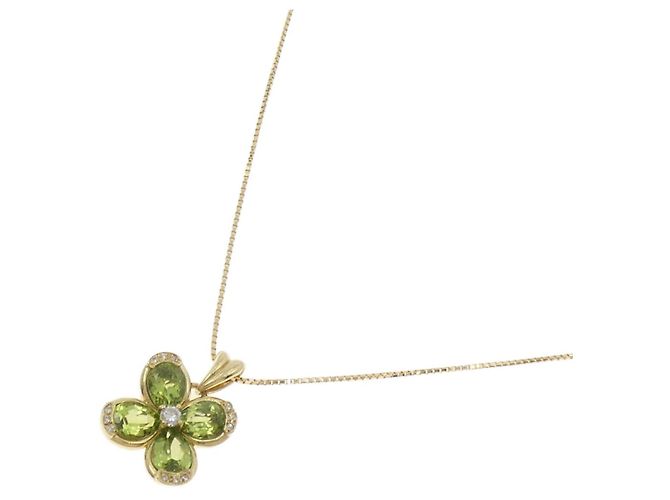 Autre Marque Collana con diamante e peridoto Au750 D'oro - vista 2