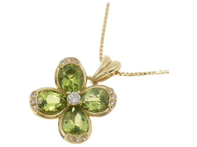 Autre Marque Collana con diamante e peridoto Au750 D'oro - vista 3