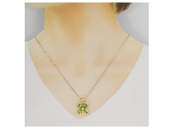 Autre Marque Collana con diamante e peridoto Au750 D'oro - vista 6