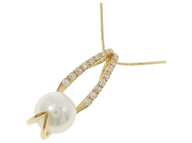 Autre Marque Collana con perle Akoya e diamanti Au750 D'oro - vista 3