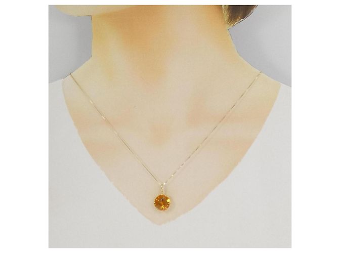Autre Marque Collana in citrino e diamanti Au750 D'oro - vista 6