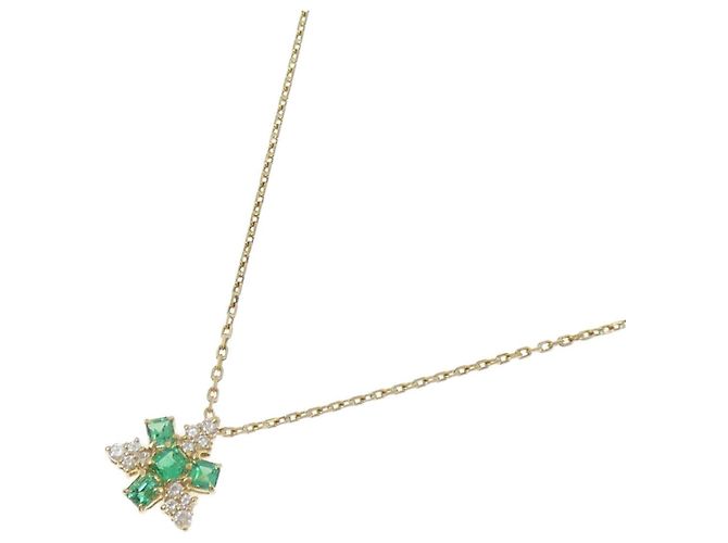 Autre Marque Collana con smeraldo e diamanti Au750 D'oro - vista 2