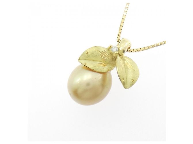Autre Marque Collana con perle bianche del Mar di Andamman e diamanti Au750 D'oro - vista 3
