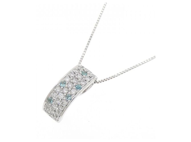 Autre Marque Collana in oro bianco Au750, tormalina e diamante Argento - vista 3