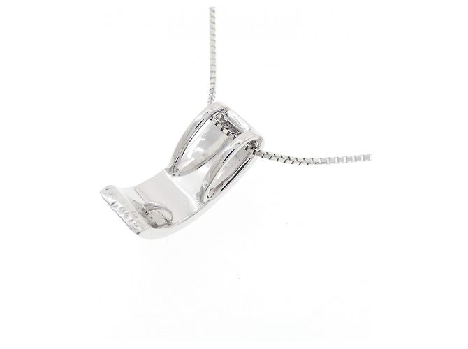 Autre Marque Collana in oro bianco Au750, tormalina e diamante Argento - vista 4