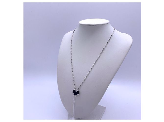 Autre Marque Collana Qeelin Dragon YuYi Agata Nera Diamanti Oro Bianco Nero - vista 6