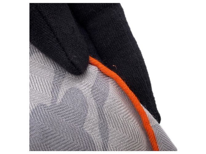 Hermès Bufanda de cachemira y seda Hermes Azul Naranja - vista 2